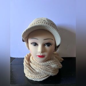 New Brown Knit Hat and Scarf Set Different colors